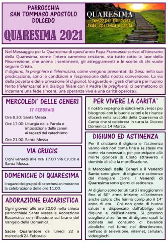 Locandina Quaresima 2021