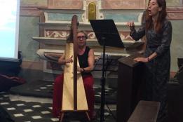 Presentazione dei lavori di restauro dell'oratorio di San Carlo con la presenza di Mons. Giorgio Brancaleoni, il sindaco di Dolcedo Giovanni Danio, l'architetto Erminia Airenti, i restauratori Luca Venier, Bruno Piccinini e Sabrina Baglietto e un folto pubblico.