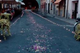 Infiorata e suggestiva illuminazione in piazza Doria